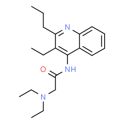 ChemSpider 2D Image | N~2~,N~2~-Diethyl-N-(3-ethyl-2-propyl-4-quinolinyl)glycinamide | C20H29N3O