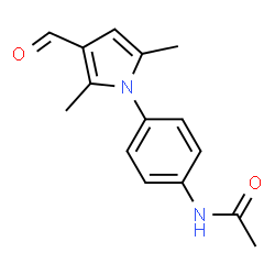 ChemSpider 2D Image | N-[4-(3-Formyl-2,5-dimethyl-pyrrol-1-yl)-phenyl]-acetamide | C15H16N2O2