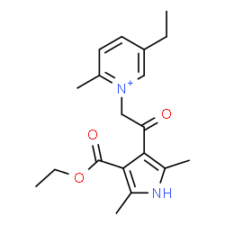 ChemSpider 2D Image | 1-{2-[4-(Ethoxycarbonyl)-2,5-dimethyl-1H-pyrrol-3-yl]-2-oxoethyl}-5-ethyl-2-methylpyridinium | C19H25N2O3