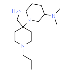 ChemSpider 2D Image | 4'-(Aminomethyl)-N,N-dimethyl-1'-propyl-1,4'-bipiperidin-3-amine | C16H34N4