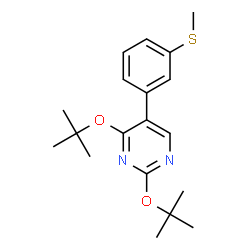 ChemSpider 2D Image | 2,4-Di-tert-butoxy-5-[3-(methylsulfanyl)phenyl]pyrimidine | C19H26N2O2S