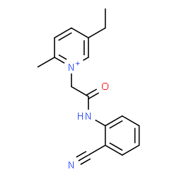 ChemSpider 2D Image | 1-{2-[(2-Cyanophenyl)amino]-2-oxoethyl}-5-ethyl-2-methylpyridinium | C17H18N3O