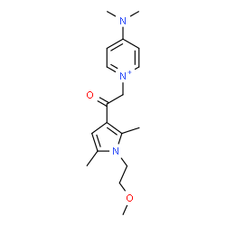 ChemSpider 2D Image | 4-(Dimethylamino)-1-{2-[1-(2-methoxyethyl)-2,5-dimethyl-1H-pyrrol-3-yl]-2-oxoethyl}pyridinium | C18H26N3O2