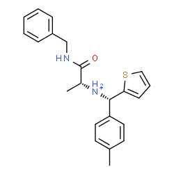 ChemSpider 2D Image | (2R)-1-(Benzylamino)-N-[(S)-(4-methylphenyl)(2-thienyl)methyl]-1-oxo-2-propanaminium | C22H25N2OS