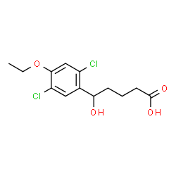 ChemSpider 2D Image | 5-(2,5-Dichloro-4-ethoxyphenyl)-5-hydroxypentanoic acid | C13H16Cl2O4