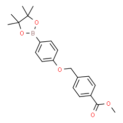 ChemSpider 2D Image | Methyl 4-{[4-(4,4,5,5-tetramethyl-1,3,2-dioxaborolan-2-yl)phenoxy]methyl}benzoate | C21H25BO5