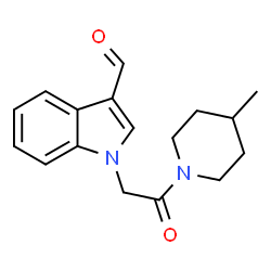 ChemSpider 2D Image | 1-[2-(4-methylpiperidin-1-yl)-2-oxoethyl]indole-3-carbaldehyde | C17H20N2O2