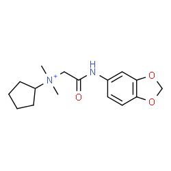 ChemSpider 2D Image | N-[2-(1,3-Benzodioxol-5-ylamino)-2-oxoethyl]-N,N-dimethylcyclopentanaminium | C16H23N2O3
