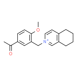 ChemSpider 2D Image | 2-(5-Acetyl-2-methoxybenzyl)-5,6,7,8-tetrahydroisoquinolinium | C19H22NO2