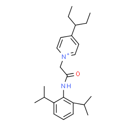 ChemSpider 2D Image | 1-{2-[(2,6-Diisopropylphenyl)amino]-2-oxoethyl}-4-(3-pentanyl)pyridinium | C24H35N2O