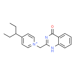 ChemSpider 2D Image | 1-[(4-Oxo-1,4-dihydro-2-quinazolinyl)methyl]-4-(3-pentanyl)pyridinium | C19H22N3O