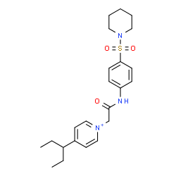ChemSpider 2D Image | 1-(2-Oxo-2-{[4-(1-piperidinylsulfonyl)phenyl]amino}ethyl)-4-(3-pentanyl)pyridinium | C23H32N3O3S