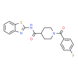 ChemSpider 2D Image | N-(1,3-Benzothiazol-2-yl)-1-(4-fluorobenzoyl)-4-piperidinecarboxamide | C20H18FN3O2S