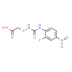 ChemSpider 2D Image | ({[(2-Fluoro-4-nitrophenyl)carbamoyl]amino}oxy)acetic acid | C9H8FN3O6