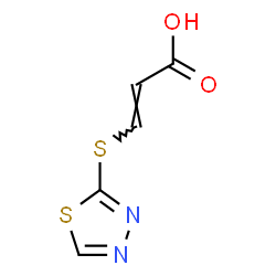 ChemSpider 2D Image | (2E)-3-(1,3,4-Thiadiazol-2-ylsulfanyl)acrylic acid | C5H4N2O2S2