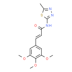 ChemSpider 2D Image | (2E)-N-(5-Methyl-1,3,4-thiadiazol-2-yl)-3-(3,4,5-trimethoxyphenyl)acrylamide | C15H17N3O4S