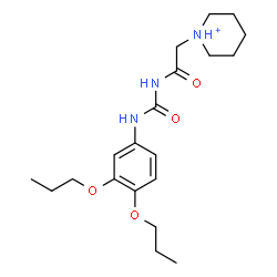 ChemSpider 2D Image | 1-(2-{[(3,4-Dipropoxyphenyl)carbamoyl]amino}-2-oxoethyl)piperidinium | C20H32N3O4