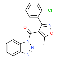 ChemSpider 2D Image | 1H-Benzotriazol-1-yl[3-(2-chlorophenyl)-5-methyl-1,2-oxazol-4-yl]methanone | C17H11ClN4O2