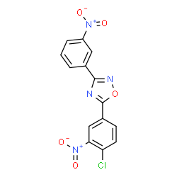 ChemSpider 2D Image | 5-(4-Chloro-3-nitrophenyl)-3-(3-nitrophenyl)-1,2,4-oxadiazole | C14H7ClN4O5