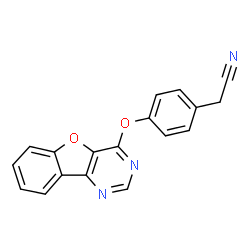 ChemSpider 2D Image | [4-([1]Benzofuro[3,2-d]pyrimidin-4-yloxy)phenyl]acetonitrile | C18H11N3O2