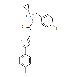 ChemSpider 2D Image | N-(4-Fluorobenzyl)-N-(2-{[3-(4-methylphenyl)-1,2-oxazol-5-yl]amino}-2-oxoethyl)cyclopropanaminium | C22H23FN3O2