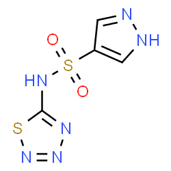 ChemSpider 2D Image | N-(1,2,3,4-Thiatriazol-5-yl)-1H-pyrazole-4-sulfonamide | C4H4N6O2S2