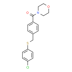 ChemSpider 2D Image | (4-{[(4-Chlorophenyl)sulfanyl]methyl}phenyl)(4-morpholinyl)methanone | C18H18ClNO2S