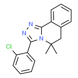 ChemSpider 2D Image | 3-(2-Chlorophenyl)-5,5-dimethyl-5,6-dihydro[1,2,4]triazolo[3,4-a]isoquinoline | C18H16ClN3