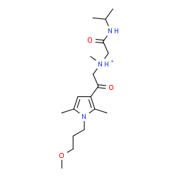 ChemSpider 2D Image | 2-(Isopropylamino)-N-{2-[1-(3-methoxypropyl)-2,5-dimethyl-1H-pyrrol-3-yl]-2-oxoethyl}-N-methyl-2-oxoethanaminium | C18H32N3O3