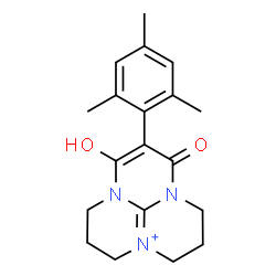 ChemSpider 2D Image | 9-Hydroxy-8-mesityl-7-oxo-2,3,5,6-tetrahydro-1H,4H,7H-6a,9a-diaza-3a-azoniaphenalene | C19H24N3O2
