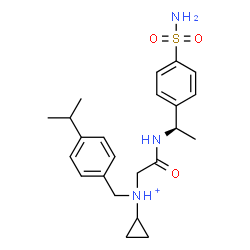 ChemSpider 2D Image | N-(4-Isopropylbenzyl)-N-(2-oxo-2-{[(1R)-1-(4-sulfamoylphenyl)ethyl]amino}ethyl)cyclopropanaminium | C23H32N3O3S