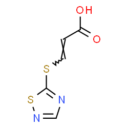ChemSpider 2D Image | (2E)-3-(1,2,4-Thiadiazol-5-ylsulfanyl)acrylic acid | C5H4N2O2S2