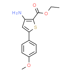 ChemSpider 2D Image | Ethyl 3-amino-5-(4-methoxyphenyl)-2-thiophenecarboxylate | C14H15NO3S