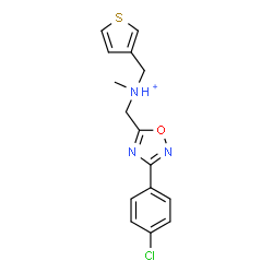 ChemSpider 2D Image | [3-(4-Chlorophenyl)-1,2,4-oxadiazol-5-yl]-N-methyl-N-(3-thienylmethyl)methanaminium | C15H15ClN3OS