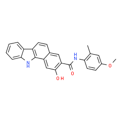 ChemSpider 2D Image | 2-Hydroxy-N-(4-methoxy-2-methylphenyl)-11H-benzo[a]carbazole-3-carboxamide | C25H20N2O3