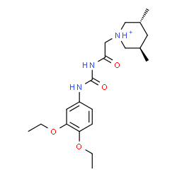 ChemSpider 2D Image | (3R,5R)-1-(2-{[(3,4-Diethoxyphenyl)carbamoyl]amino}-2-oxoethyl)-3,5-dimethylpiperidinium | C20H32N3O4