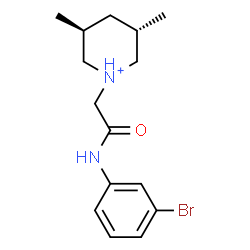 ChemSpider 2D Image | (3S,5S)-1-{2-[(3-Bromophenyl)amino]-2-oxoethyl}-3,5-dimethylpiperidinium | C15H22BrN2O