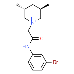 ChemSpider 2D Image | (3R,5R)-1-{2-[(3-Bromophenyl)amino]-2-oxoethyl}-3,5-dimethylpiperidinium | C15H22BrN2O