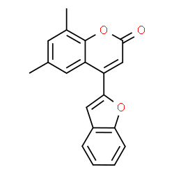 ChemSpider 2D Image | 4-(1-Benzofuran-2-yl)-6,8-dimethyl-2H-chromen-2-one | C19H14O3