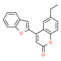 ChemSpider 2D Image | 4-(1-Benzofuran-2-yl)-6-ethyl-2H-chromen-2-one | C19H14O3