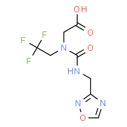 ChemSpider 2D Image | N-[(1,2,4-Oxadiazol-3-ylmethyl)carbamoyl]-N-(2,2,2-trifluoroethyl)glycine | C8H9F3N4O4