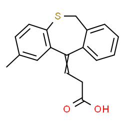 ChemSpider 2D Image | 3-(2-Methyldibenzo[b,e]thiepin-11(6H)-ylidene)propanoic acid | C18H16O2S