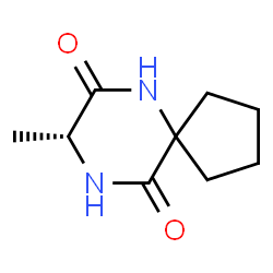 ChemSpider 2D Image | (8R)-8-Methyl-6,9-diazaspiro[4.5]decane-7,10-dione | C9H14N2O2