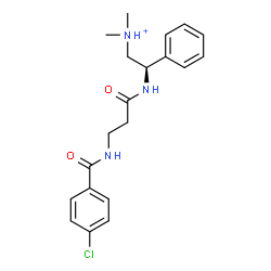 ChemSpider 2D Image | (2R)-2-{[N-(4-Chlorobenzoyl)-beta-alanyl]amino}-N,N-dimethyl-2-phenylethanaminium | C20H25ClN3O2