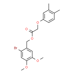ChemSpider 2D Image | 2-Bromo-4,5-dimethoxybenzyl (3,4-dimethylphenoxy)acetate | C19H21BrO5