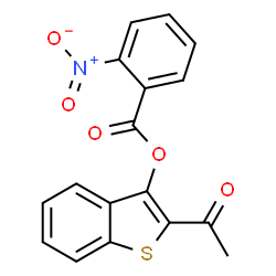 ChemSpider 2D Image | 2-Acetyl-1-benzothiophen-3-yl 2-nitrobenzoate | C17H11NO5S
