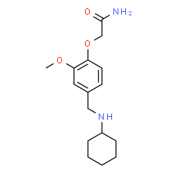 ChemSpider 2D Image | 2-(4-Cyclohexylaminomethyl-2-methoxyphenoxy)acetamide | C16H24N2O3