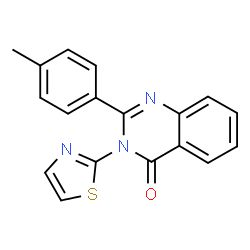 ChemSpider 2D Image | 2-(4-methylphenyl)-3-(1,3-thiazol-2-yl)quinazolin-4-one | C18H13N3OS