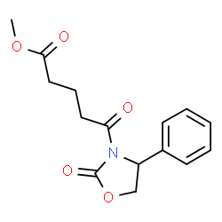 ChemSpider 2D Image | Methyl 5-oxo-5-(2-oxo-4-phenyl-1,3-oxazolidin-3-yl)pentanoate | C15H17NO5