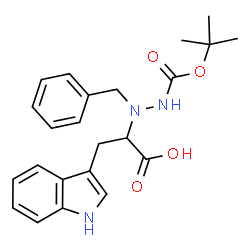 ChemSpider 2D Image | 2-(1-Benzyl-2-{[(2-methyl-2-propanyl)oxy]carbonyl}hydrazino)-3-(1H-indol-3-yl)propanoic acid | C23H27N3O4